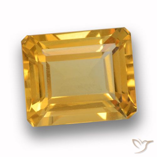 4.49ct 天然 オレンジゴールド シトリン, エメラルドカット, VVS-VS
