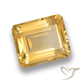 4.05カラットの天然ミディアムゴールドシトリン、八角形 / エメラルドカット、VVS-VS