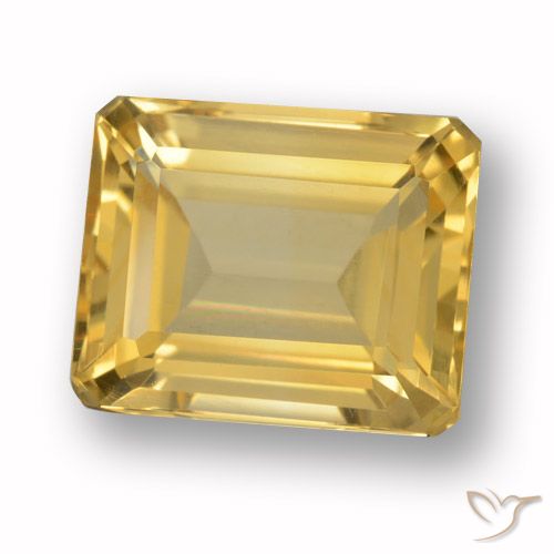 4.67ct 天然 ゴールド シトリン, エメラルドカット, VVS-VS