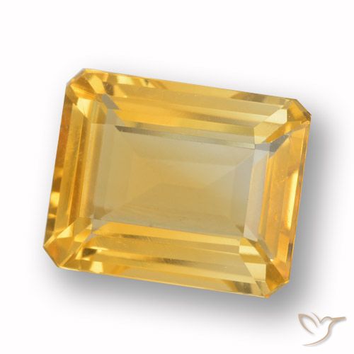 4.03ct 天然 ミディアムゴールド シトリン, エメラルドカット, VVS-VS