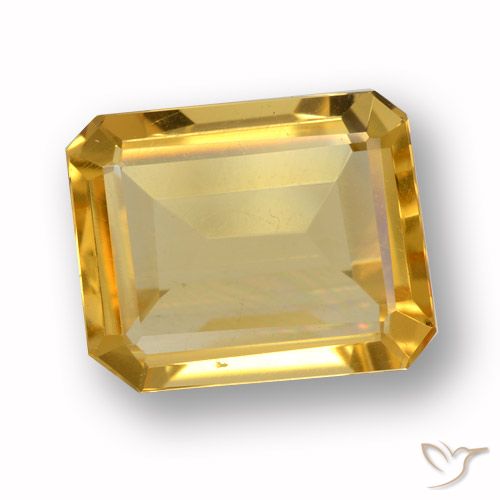 3.37ct 天然 ゴールド シトリン, エメラルドカット, VVS-VS