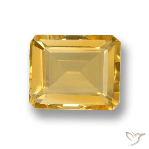 4.27ct 天然 ゴールド シトリン, エメラルドカット, VVS-VS