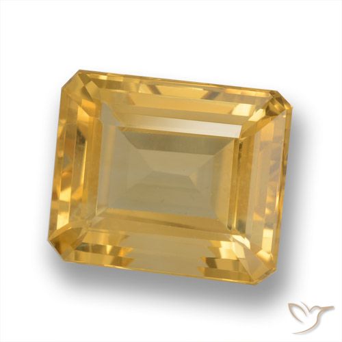 5.18ct 天然 ミディアム薄いオレンジゴールド シトリン, 八角形