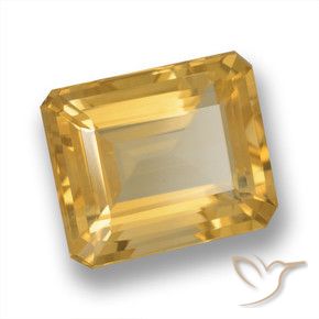 6.04カラットの天然薄いオレンジゴールドシトリン、八角形 / エメラルドカット、VVS-VS
