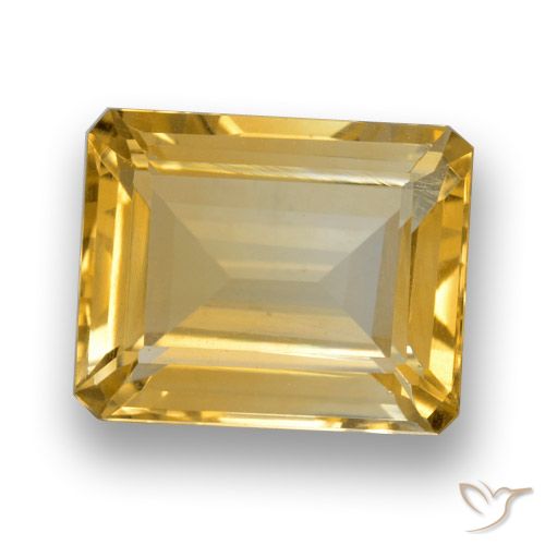 4.36ct 天然 ゴールド シトリン, エメラルドカット, VVS