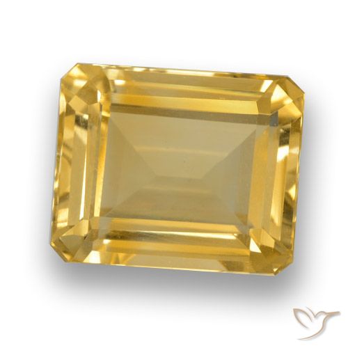 4.46ct 天然 ゴールド シトリン, エメラルドカット, VVS