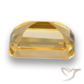 4.65カラットの天然ミディアム薄いオレンジゴールドシトリン、八角形 / エメラルドカット、VVS-VS