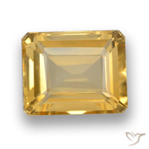 4.41ct 天然 オレンジゴールド シトリン, エメラルドカット, VVS