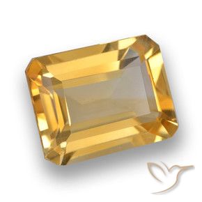 3.76カラットの天然ゴールドオレンジシトリン、八角形 / エメラルドカット、VVS-VS