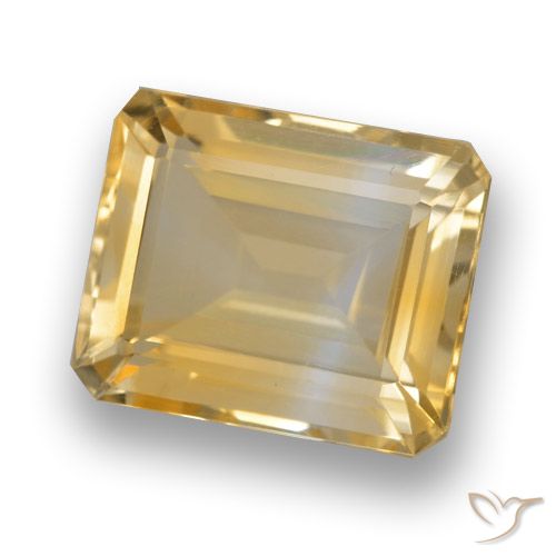 4.15ct 天然 ゴールド シトリン, エメラルドカット, VVS