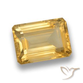 7.80カラットの天然ミディアムゴールドシトリン、八角形 / エメラルドカット、VVS-VS