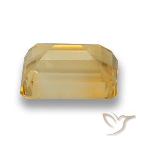 7.80カラットの天然ミディアムゴールドシトリン、八角形 / エメラルドカット、VVS-VS