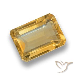 6.64カラットの天然ゴールドシトリン、八角形 / エメラルドカット、VVS-VS