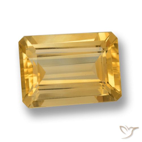 6.63ct 天然 ゴールド シトリン, エメラルドカット, VVS-VS