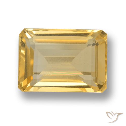 7.98ct 天然 ミディアムダークゴールデン シトリン, エメラルドカット, VVS-VS