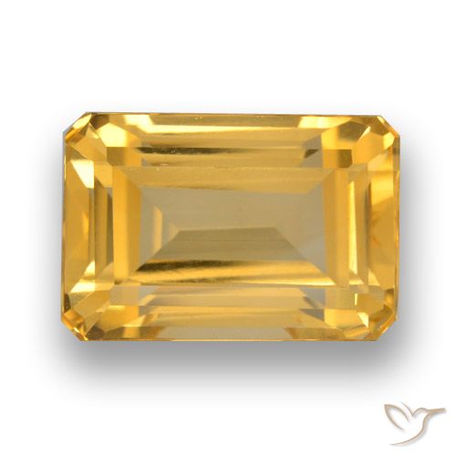 5.68ct 天然 ゴールドオレンジ シトリン, エメラルドカット, VVS-VS