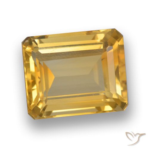 4.40ct 天然 ダークゴールデン シトリン, エメラルドカット, VVS
