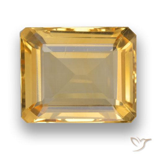 3.92ct 天然 濃いゴールデンオレンジ シトリン, 八角形 / エメラルドカット, VVS-VS, Photo A