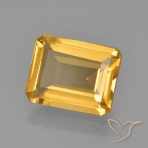 3.59カラットの天然濃いゴールデンオレンジシトリン、八角形 / エメラルドカット、VS