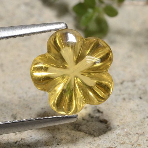 2.65ct 天然 ゴールド シトリン, フラワーカット, 透明