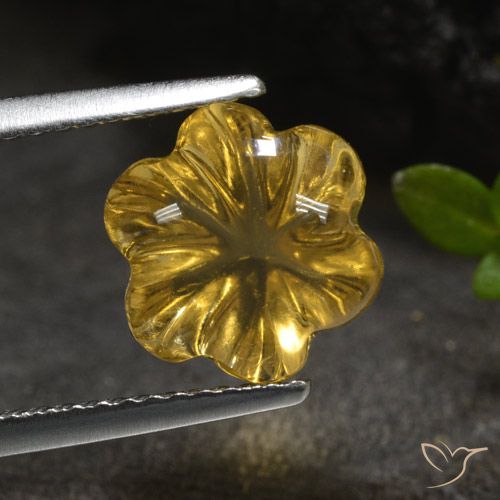 3.20ct 天然 ゴールデンオレンジ シトリン, フラワーカット, 透明
