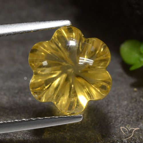 4.38ct 天然 ゴールデンオレンジ シトリン, フラワーカット, 透明
