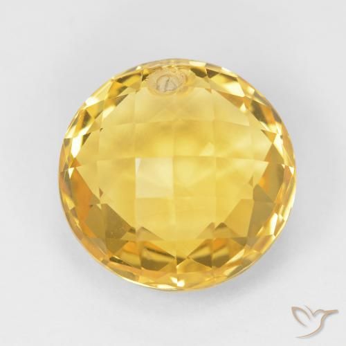 7.79ct 天然 ミディアムゴールド シトリン, ラウンド, VVS