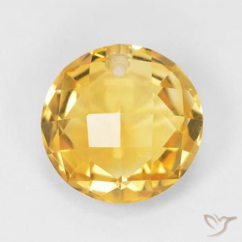 4.40ct 天然 Medium Light Orange-Gold シトリン, ラウンド, VVS