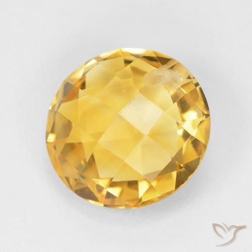 4.40カラットの天然Medium Light Orange-Goldシトリン、ラウンド、VVS