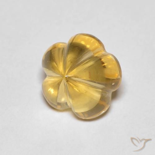 2.29ct 天然 ハニーイエロー シトリン, フラワーカット, 透明