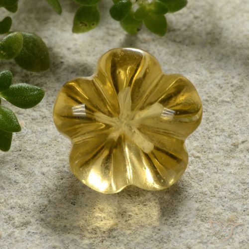 2.24ct 天然 ハニーイエロー シトリン, フラワーカット, 透明