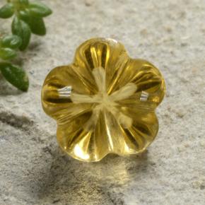2.11カラットの天然深い黄色シトリン（8.1×8.1 mm・フラワーカット）