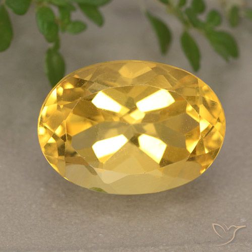 6.38ct 天然 ミディアムゴールド シトリン, 楕円形, VVS-VS