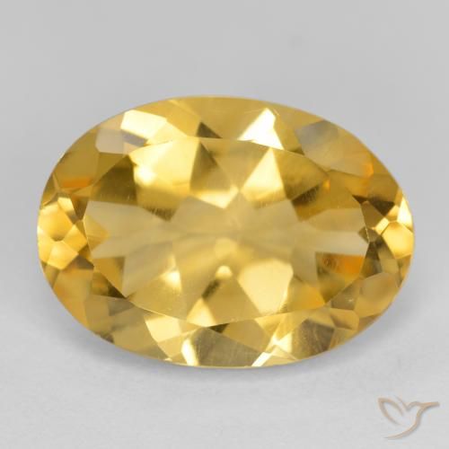 5.18ct 天然 ミディアムゴールデン シトリン, 楕円形, VVS-VS