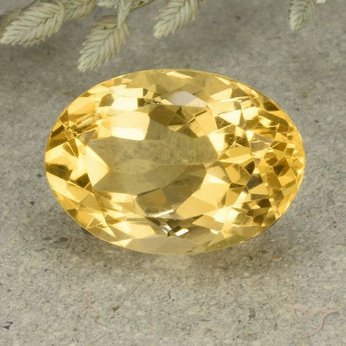 6.11ct 天然 ゴールドオレンジ シトリン, 楕円形, VVS-VS