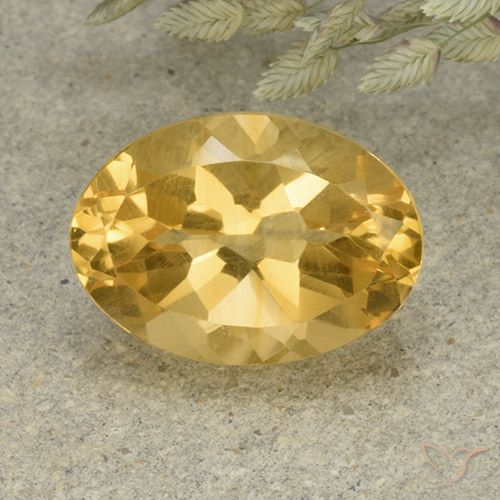 5.71ct 天然 ミディアムゴールデン シトリン, 楕円形, VVS-VS