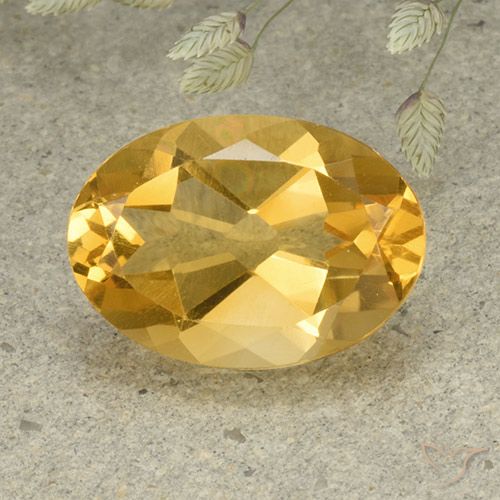 5.34ct 天然 ゴールドオレンジ シトリン, 楕円形, VVS-VS