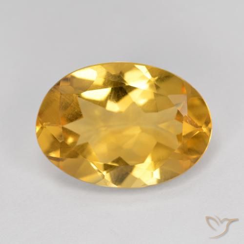 5.16ct 天然 濃いゴールデンオレンジ シトリン, 楕円形, VVS-VS