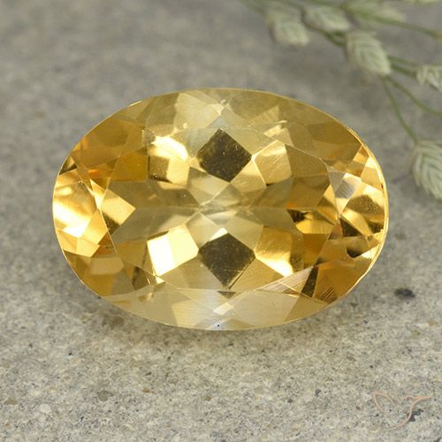 5.42ct 天然 ゴールドオレンジ シトリン, 楕円形, VVS-VS