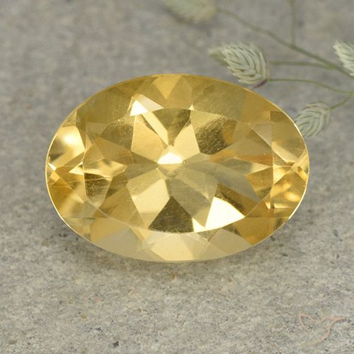 5.81ct 天然 ミディアムゴールデン シトリン, 楕円形, VVS-VS