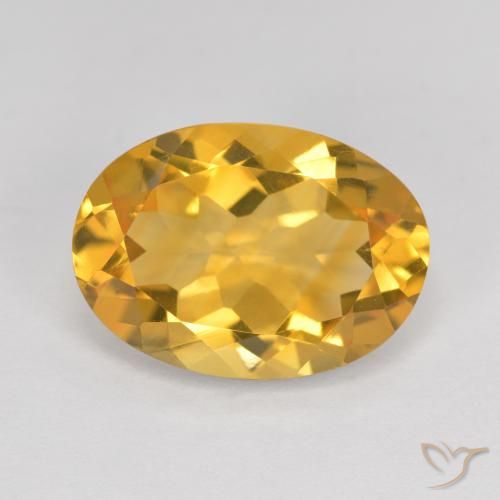 5.14ct 天然 ダークゴールデン シトリン, 楕円形, VVS-VS
