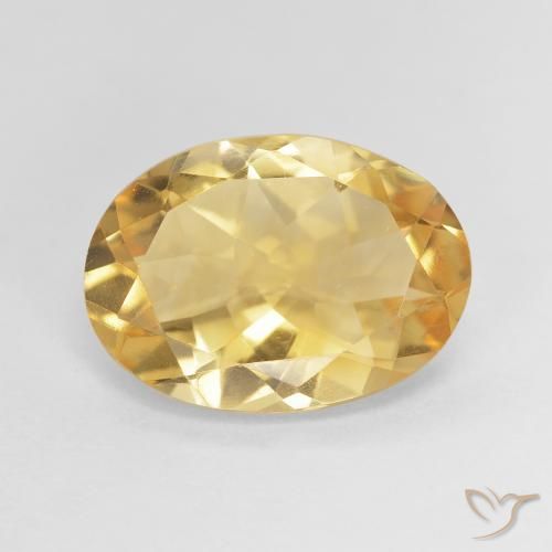 4.28カラットの天然Medium Light-Goldenシトリン、楕円形、VVS-VS