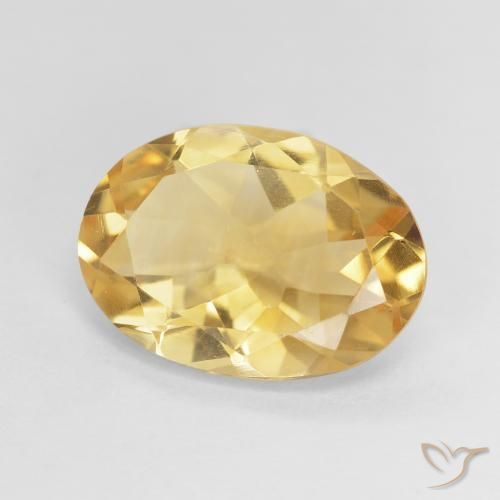 4.28カラットの天然Medium Light-Goldenシトリン、楕円形、VVS-VS