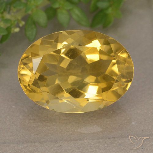 5.95ct 天然 ミディアムゴールデン シトリン, 楕円形, VVS-VS