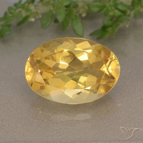 5.38ct 天然 濃いゴールデンオレンジ シトリン, 楕円形, VVS-VS