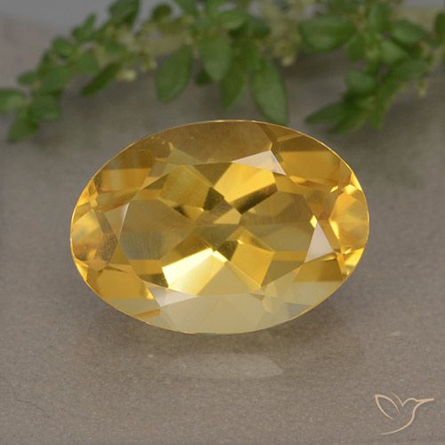 5.74ct 天然 ゴールドオレンジ シトリン, 楕円形, VVS-VS