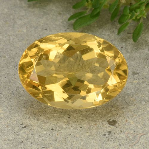 5.93ct 天然 ミディアムゴールデン シトリン, 楕円形, VVS-VS