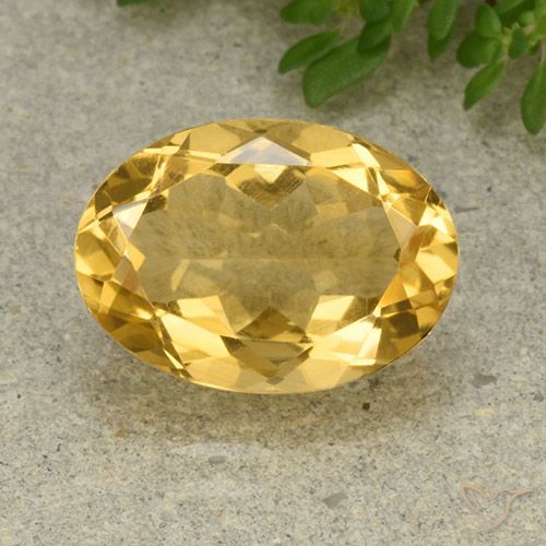 5.54ct 天然 ミディアムゴールデン シトリン, 楕円形, VVS-VS