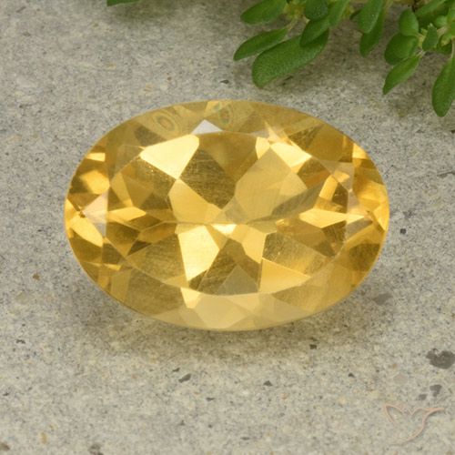 5.43ct 天然 ミディアムゴールデン シトリン, 楕円形, VVS-VS