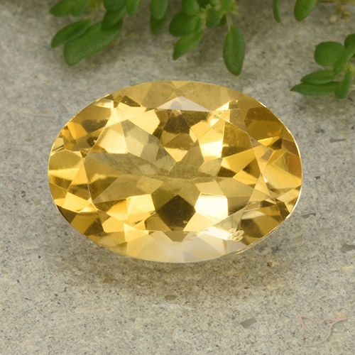 5.33ct 天然 ミディアム薄いゴールデン シトリン, 楕円形, VVS-VS